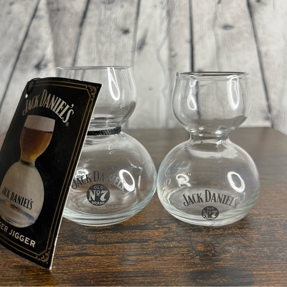 Jack Daniels Dining Vintage Jack Daniels No 7 Whiskey Double Bubble Hourglass Shot Glass